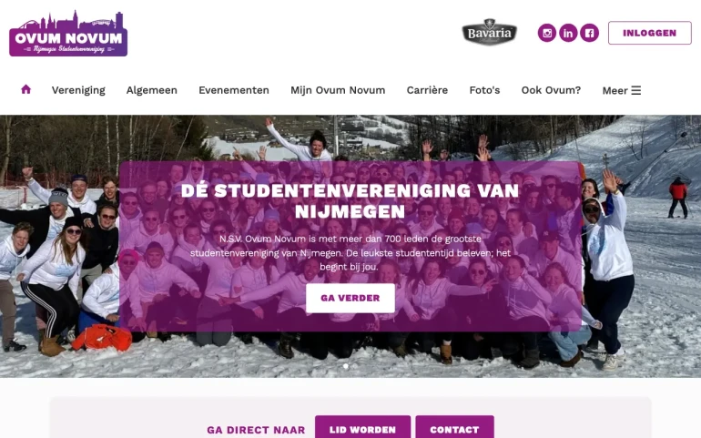 website screenshot NSV Ovum Novum