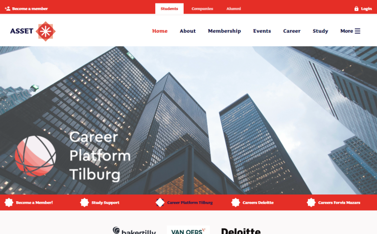 website screenshot ASSET Tilburg