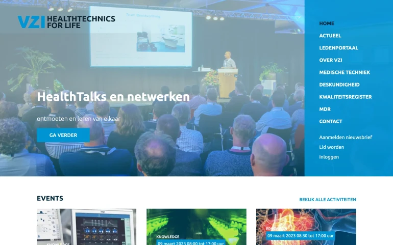 website screenshot VZI