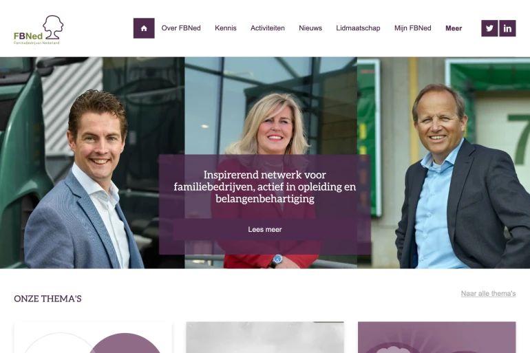 website screenshot Familiebedrijven Nederland